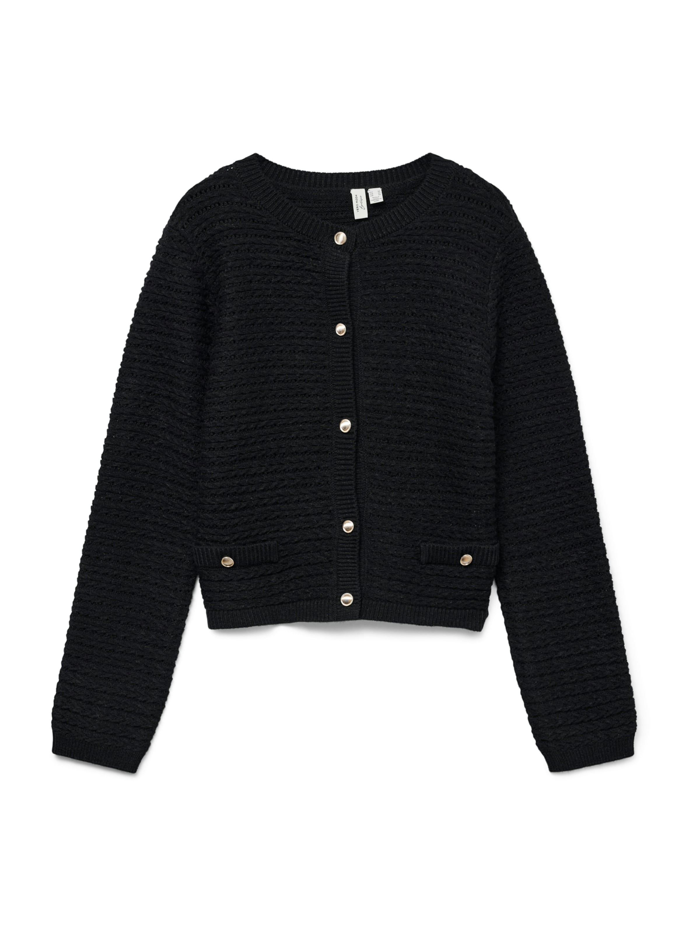 VERO MODA Knit Cardigan 'VMSoleil' in Black: front