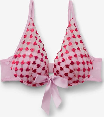 INTIMISSIMI Triangle Bra 'The Love Club' in Pink: front