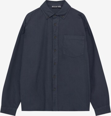 Pull&Bear Button Up Shirt in Blue: front