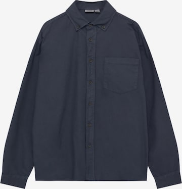 Pull&Bear Button Up Shirt in Blue: front