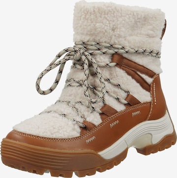 CLARKS Lace-Up Ankle Boots in Beige: front
