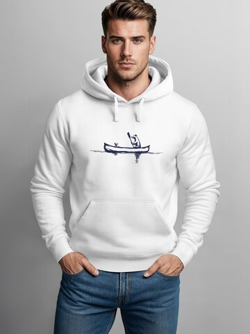 Neverless Sweatshirt 'Bär Kanu' in White: front