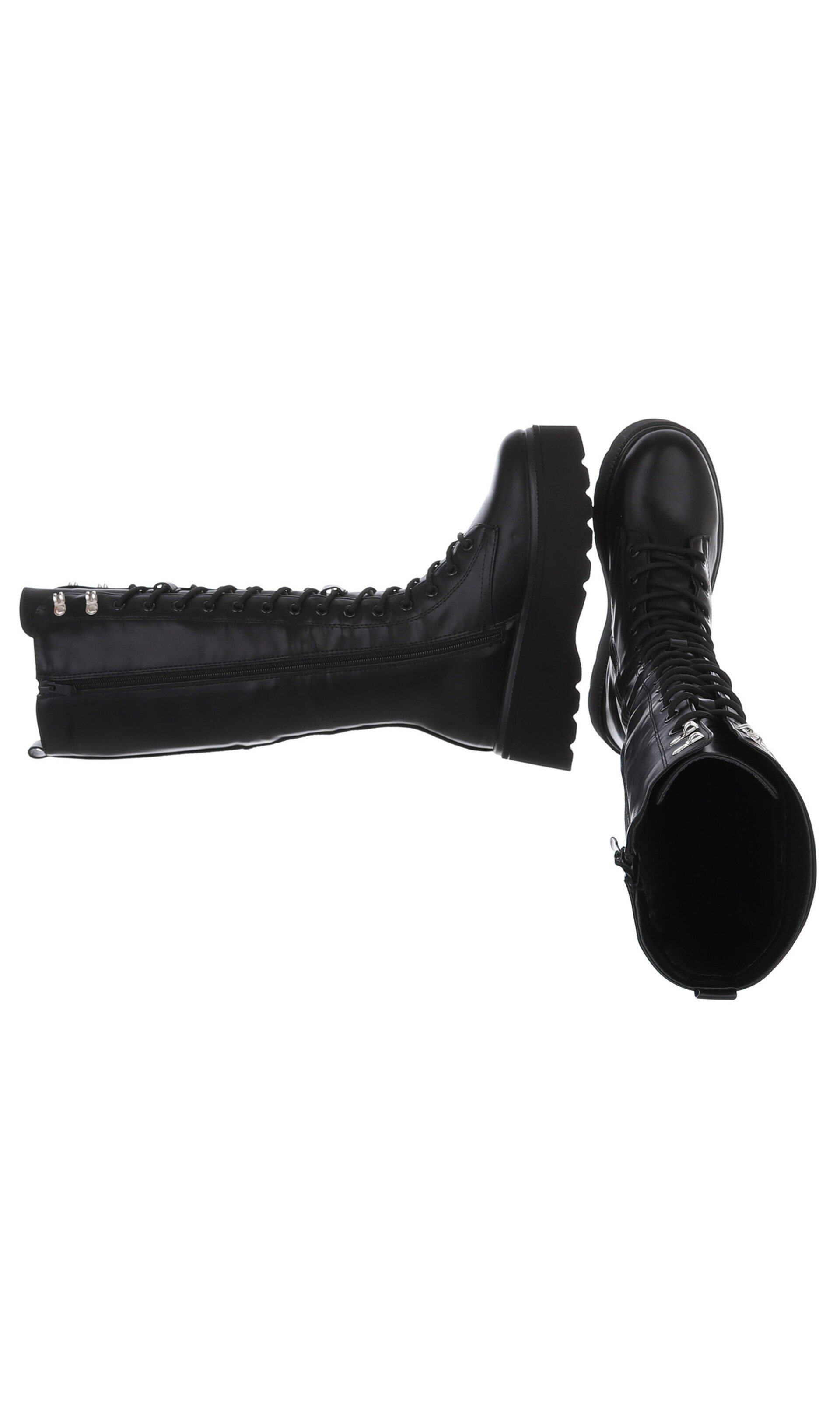 Ital-Design Lace-Up Boots in Black