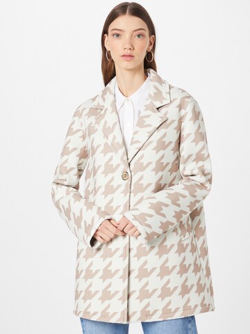 Amber & June Between-Seasons Coat in Beige: front