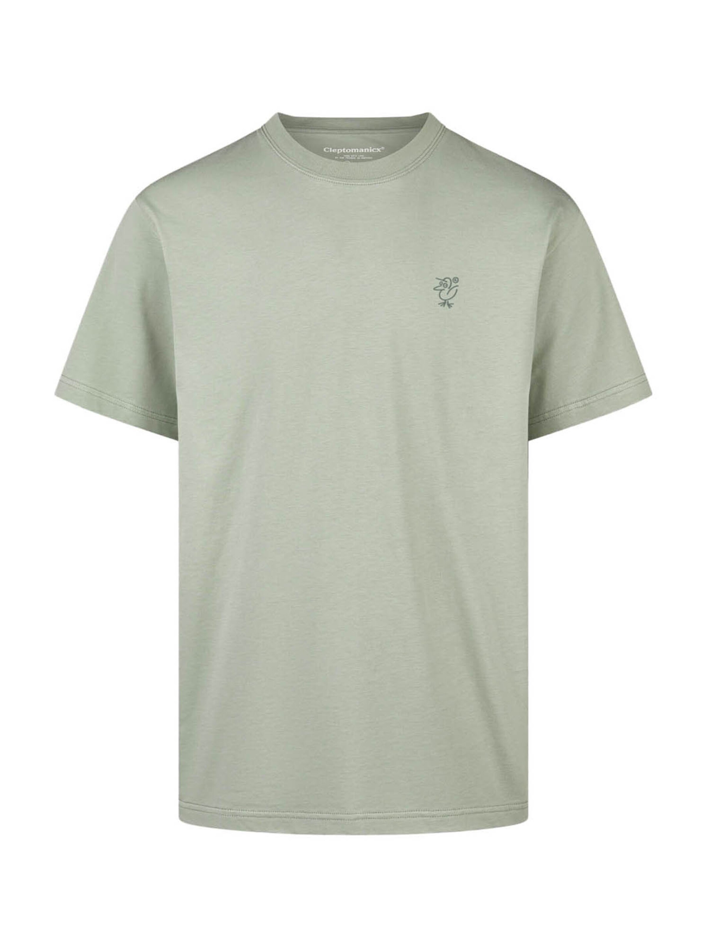 Cleptomanicx T-Shirt 'Sketch Gull' in Grün: Vorderseite