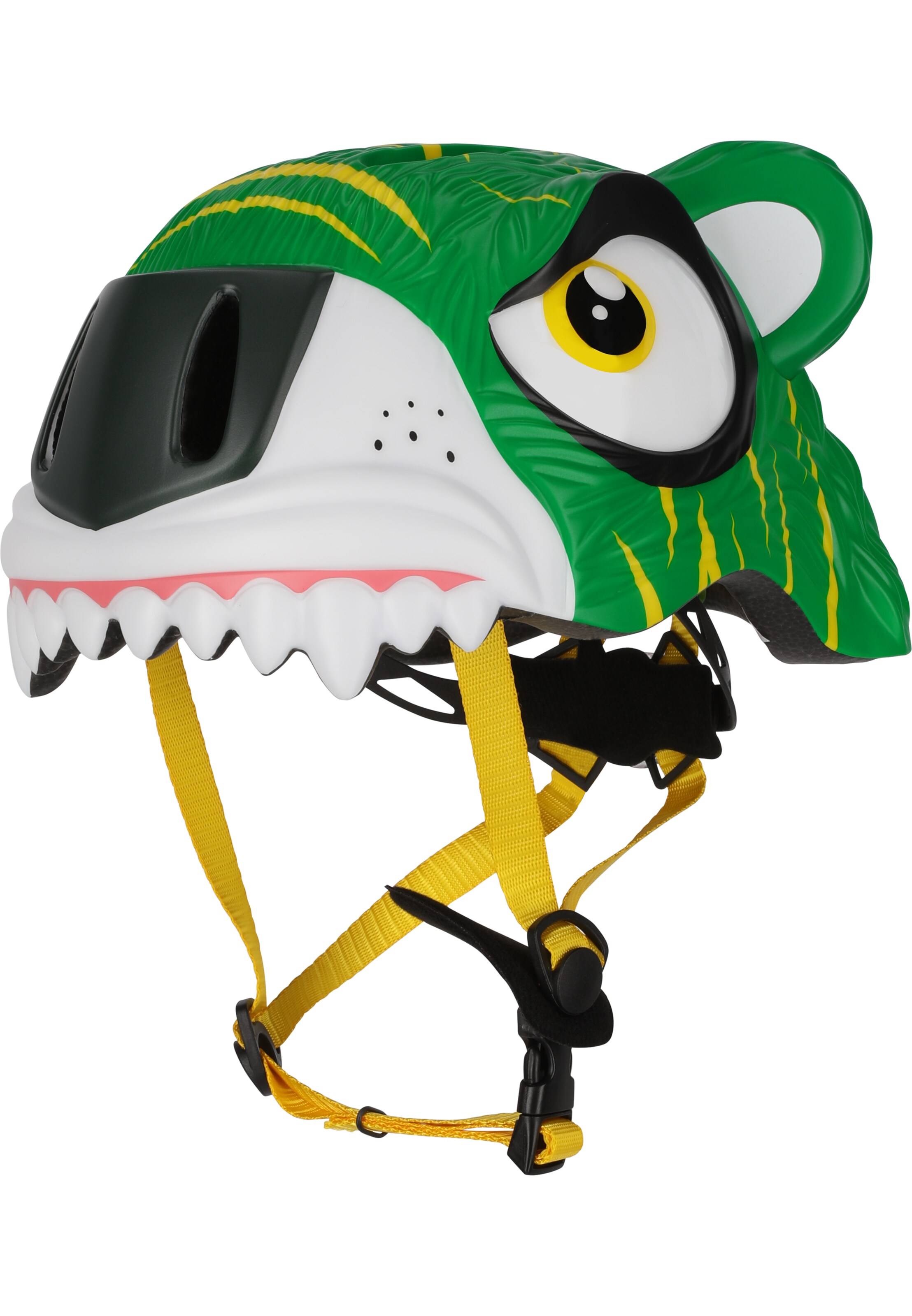 Crazy Safety Helm 'Tiger' in Grün: Vorderseite