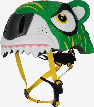 Crazy Safety Helm 'Tiger' in Grün: Vorderseite