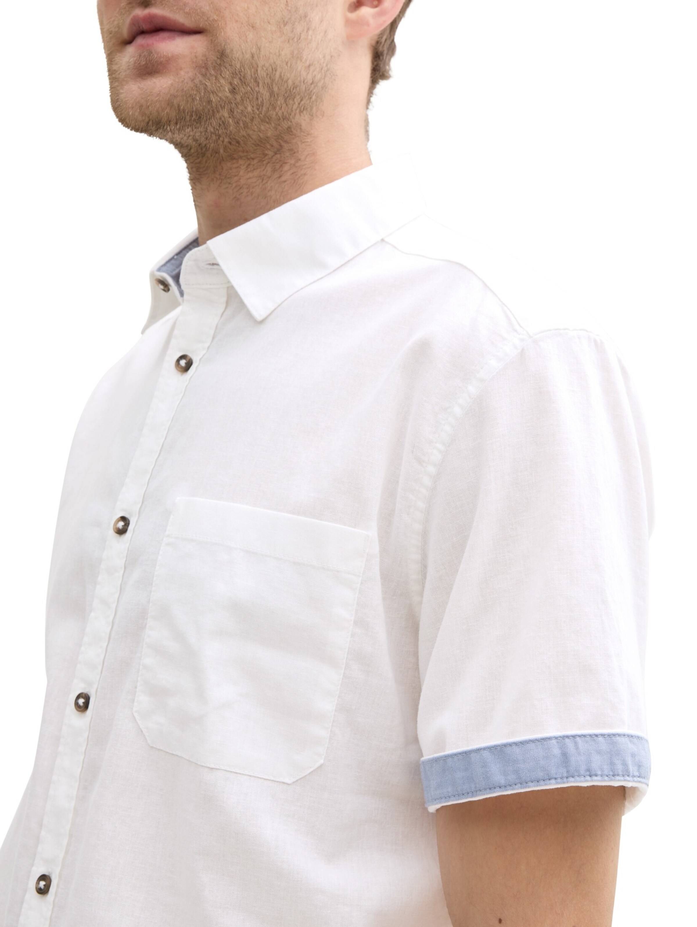 TOM TAILOR Tavaline suurus Triiksärk, värv valge