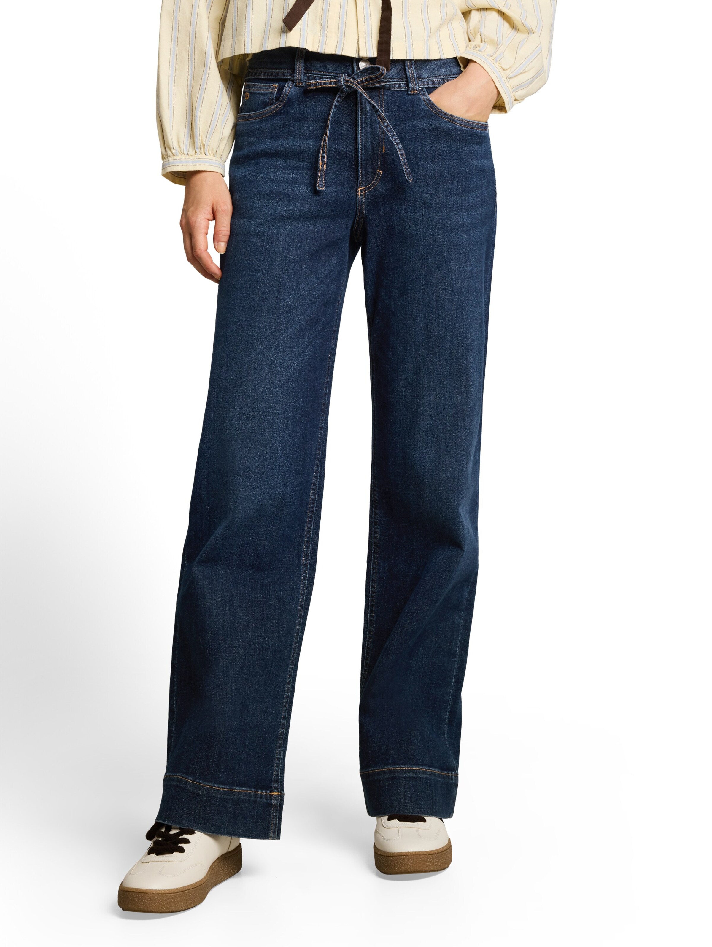 TOM TAILOR DENIMLoosefit Traperice 'TTEMILY WIDE' - plava boja: prednji dio