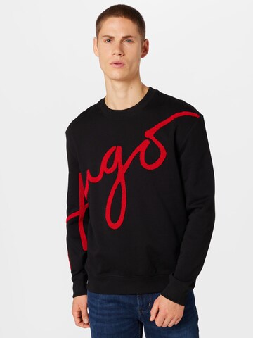 HUGO Sweatshirt 'Diraffe' in Black: front