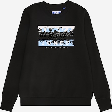 Jack & Jones Junior Sweatshirt 'JCOKONTA' in Zwart: voorkant