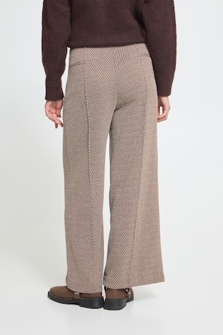 Wide leg Pantaloni con piega frontale 'IHKATE' di ICHI in marrone