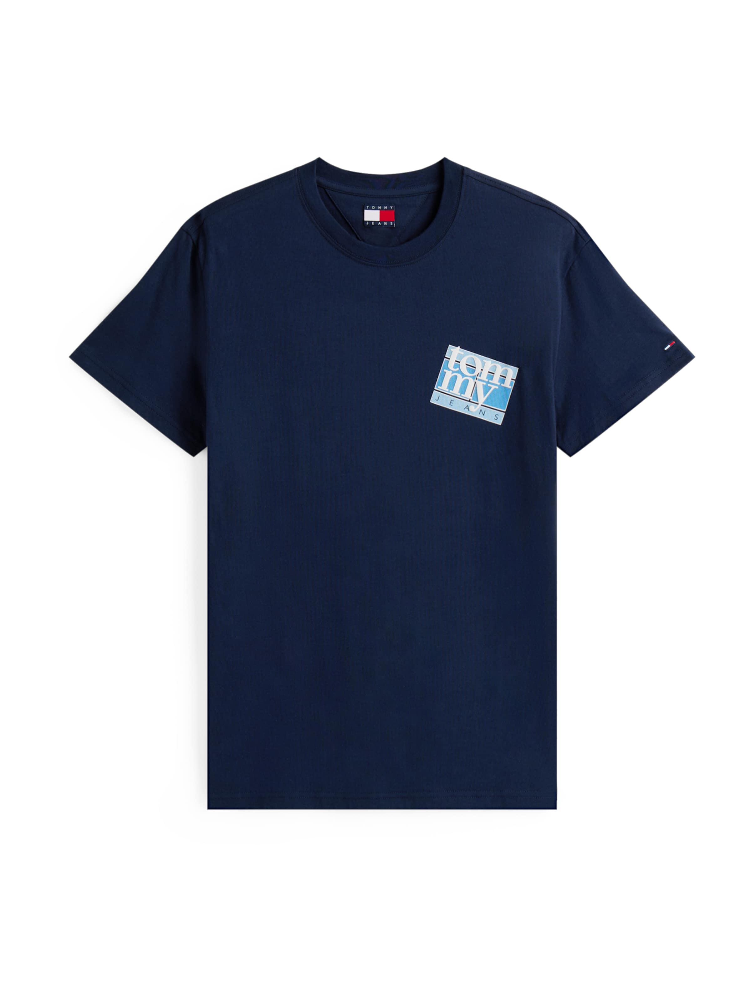 Tommy Jeans Тениска в синьо: отпред