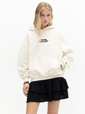 Sweat-shirt Pull&Bear en beige : devant