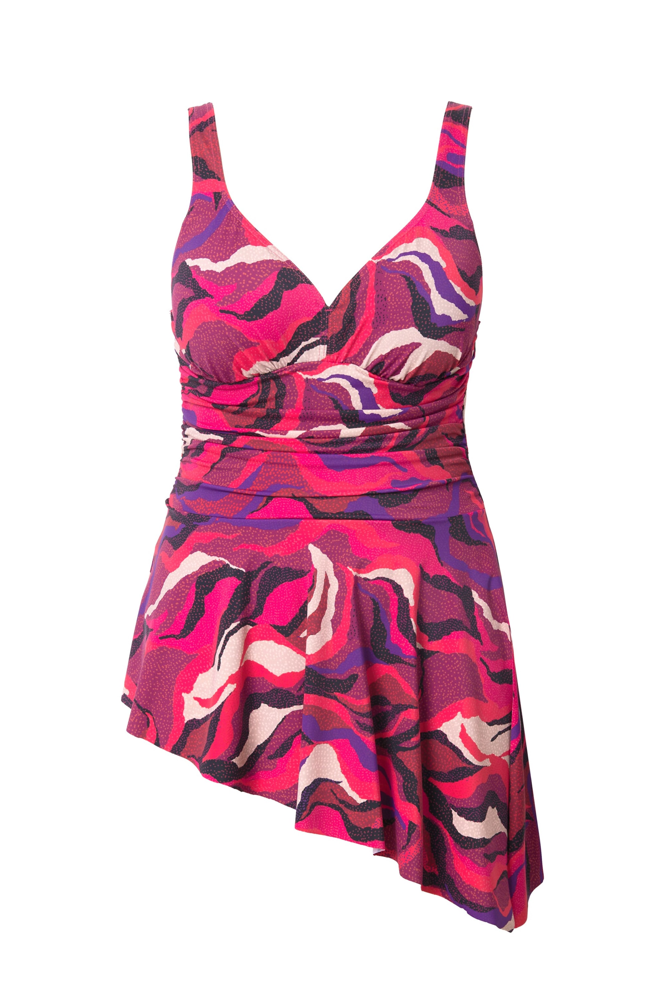 Ulla Popken T-shirt Badpakjurk in Gemengde kleuren: voorkant