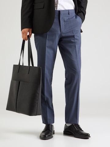 HUGO - regular Pantalón de pinzas 'Hesten' en azul: frente