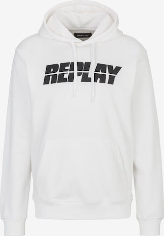 REPLAY Sweatshirt ' French Terry' in White: front