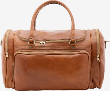 Borsa da viaggio 'Borsa da Viaggio Pelle Vera Alessia Firenze 52x37x29 cm Tracolla Rimovibile' di Chiara Ferretti in giallo: frontale