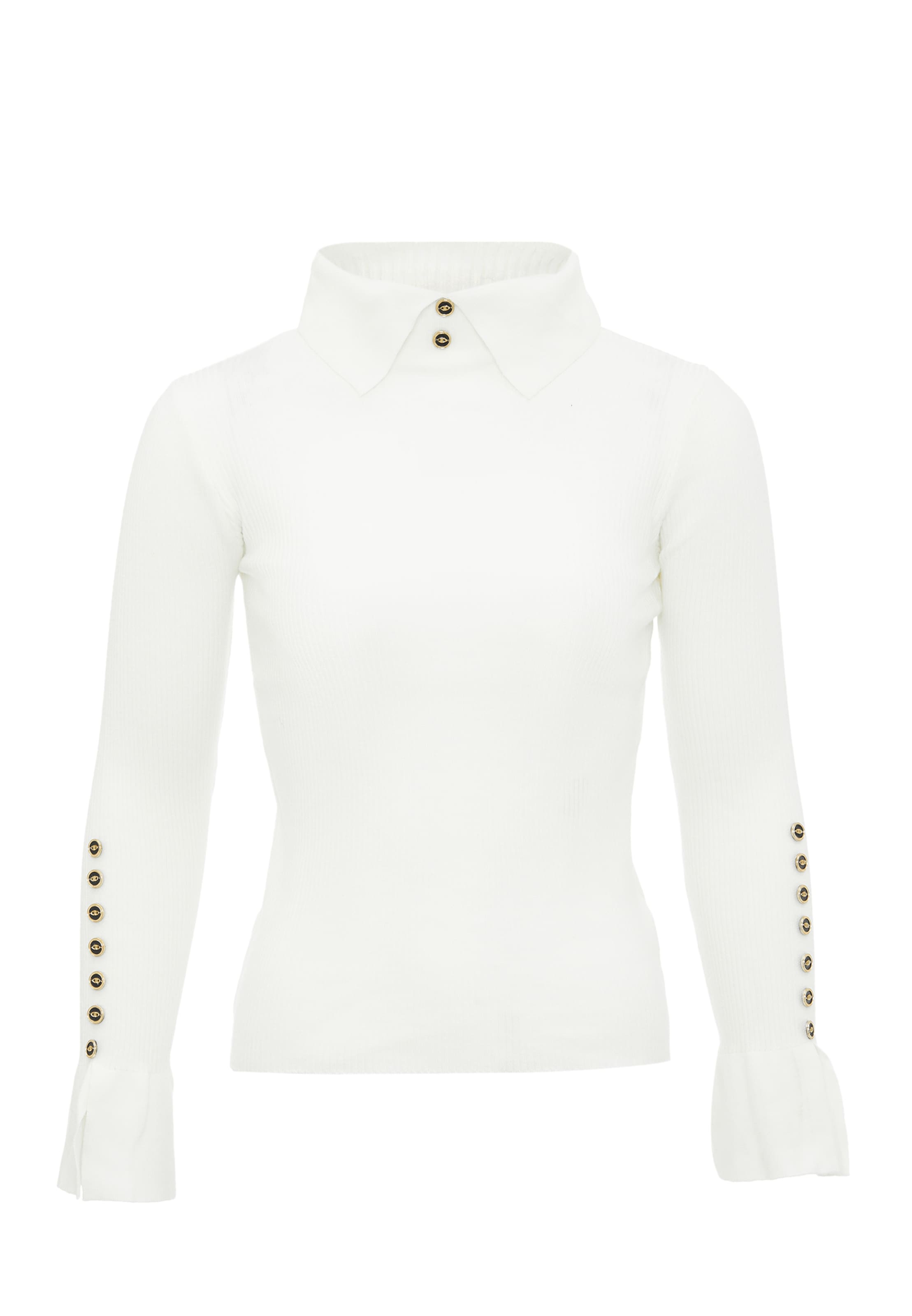 leo selection Trui in Wit: voorkant