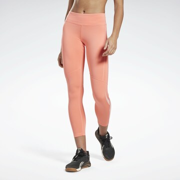 Reebok Skinny Sportovní kalhoty – oranžová