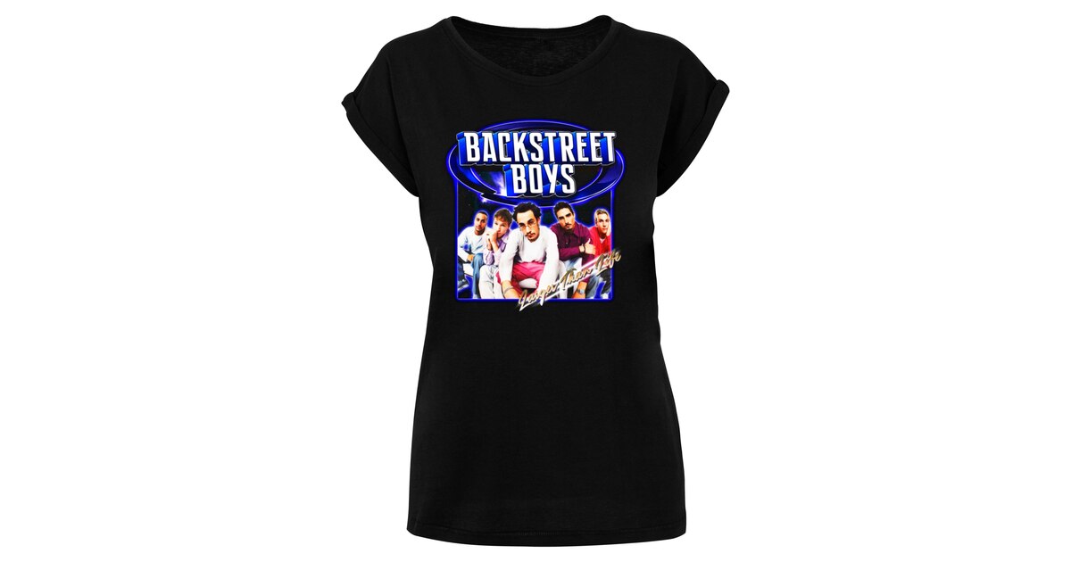 Merchcode BACKSTREET BOYS THROWBACK OVAL - T-shirt print - black/zwart Merchcode BACKSTREET BOYS THROWBACK OVAL - T-shirt print - black/zwart
