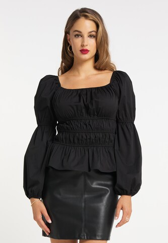 faina Blouse in Zwart: voorkant