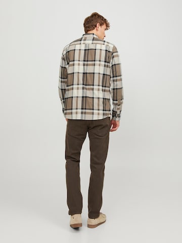 JACK & JONES - Regular Fit Camisa 'Brook' em bege