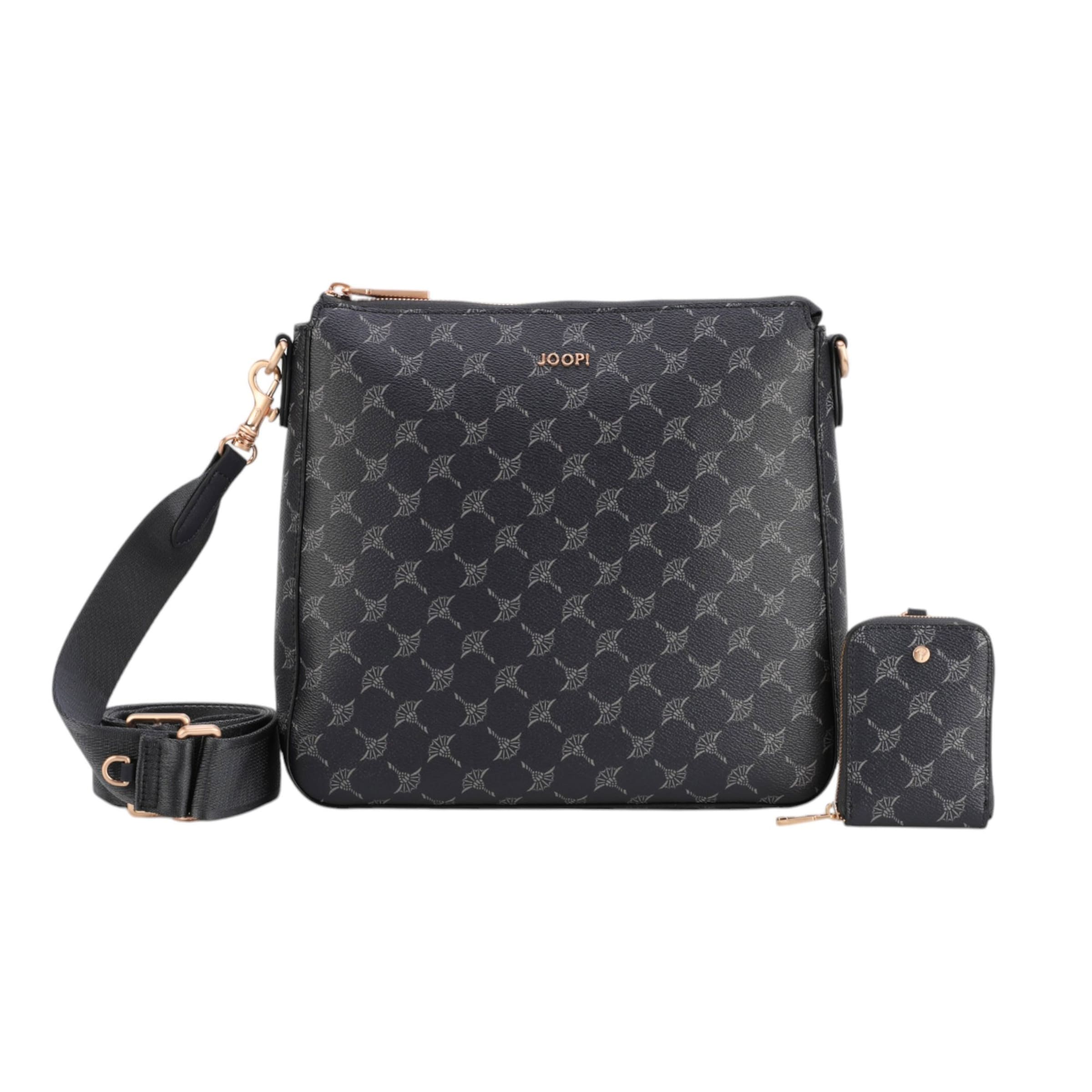 JOOP! Skuldertaske 'Cortina 1.0 Jasmina' i sort: forside