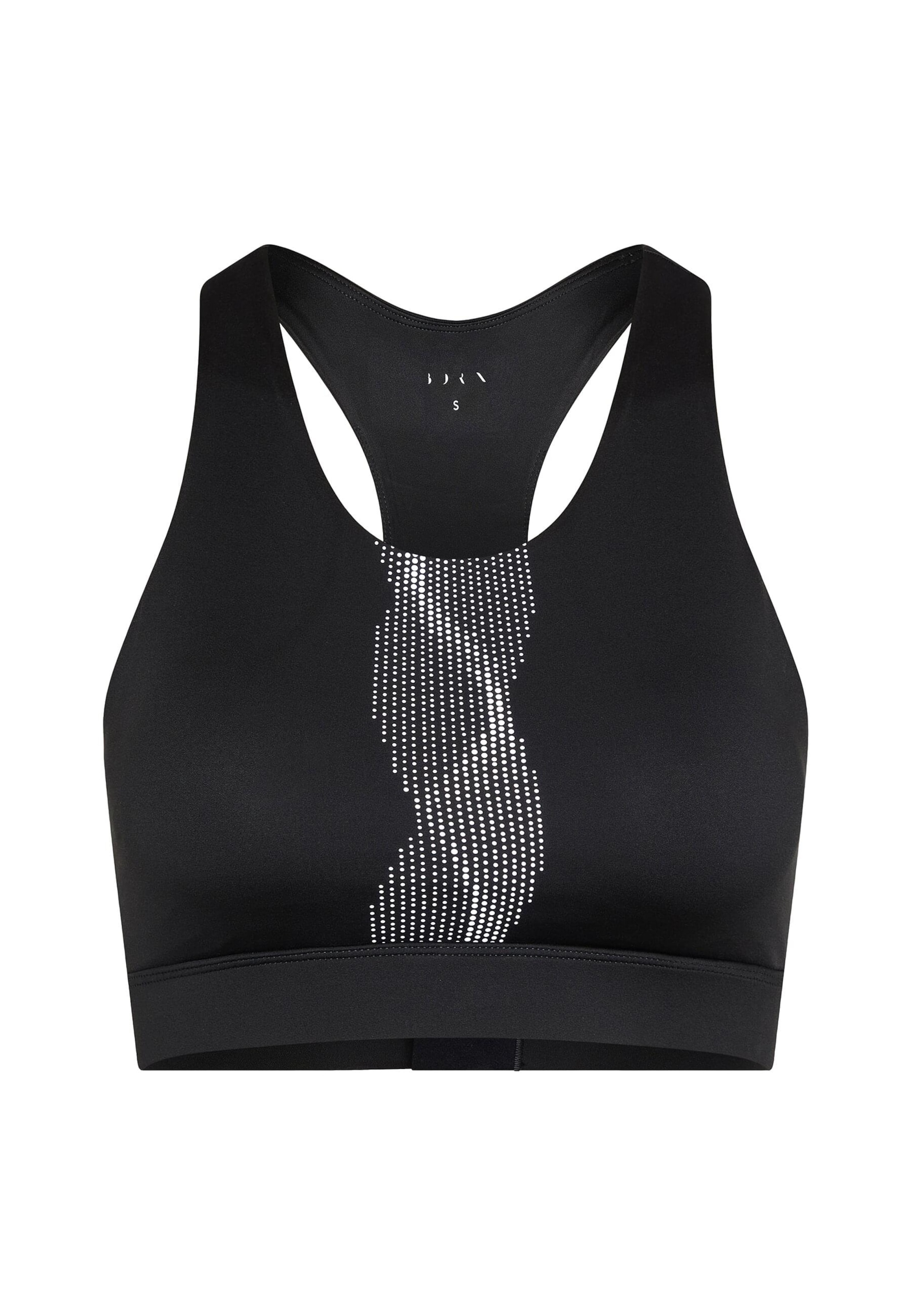 Born Living Yoga Bustier Sport-BH 'Kishi' in Schwarz: Vorderseite