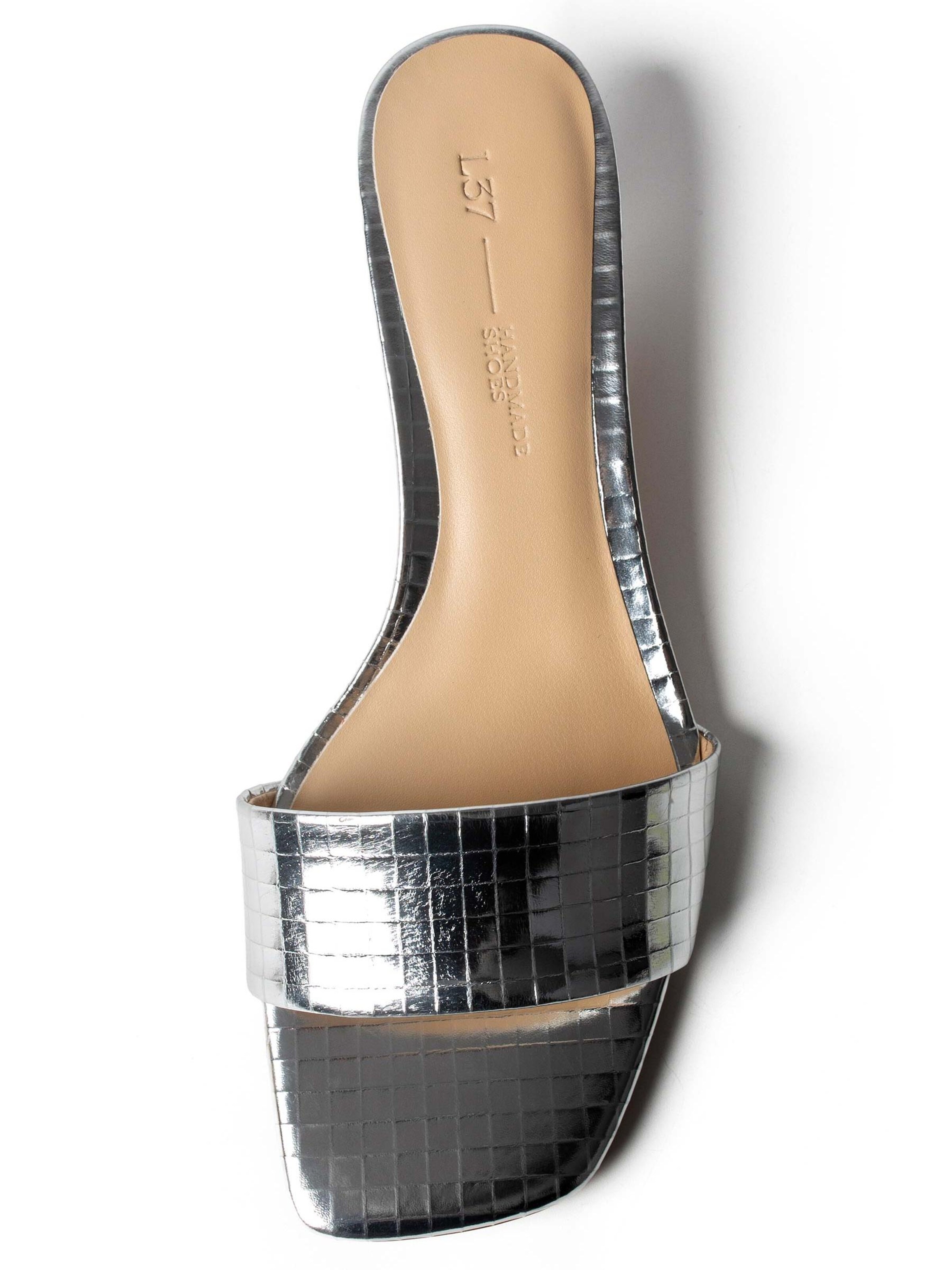 Mule 'DRESSED IN SUMMER AIR' L37 HANDMADE SHOES en argent