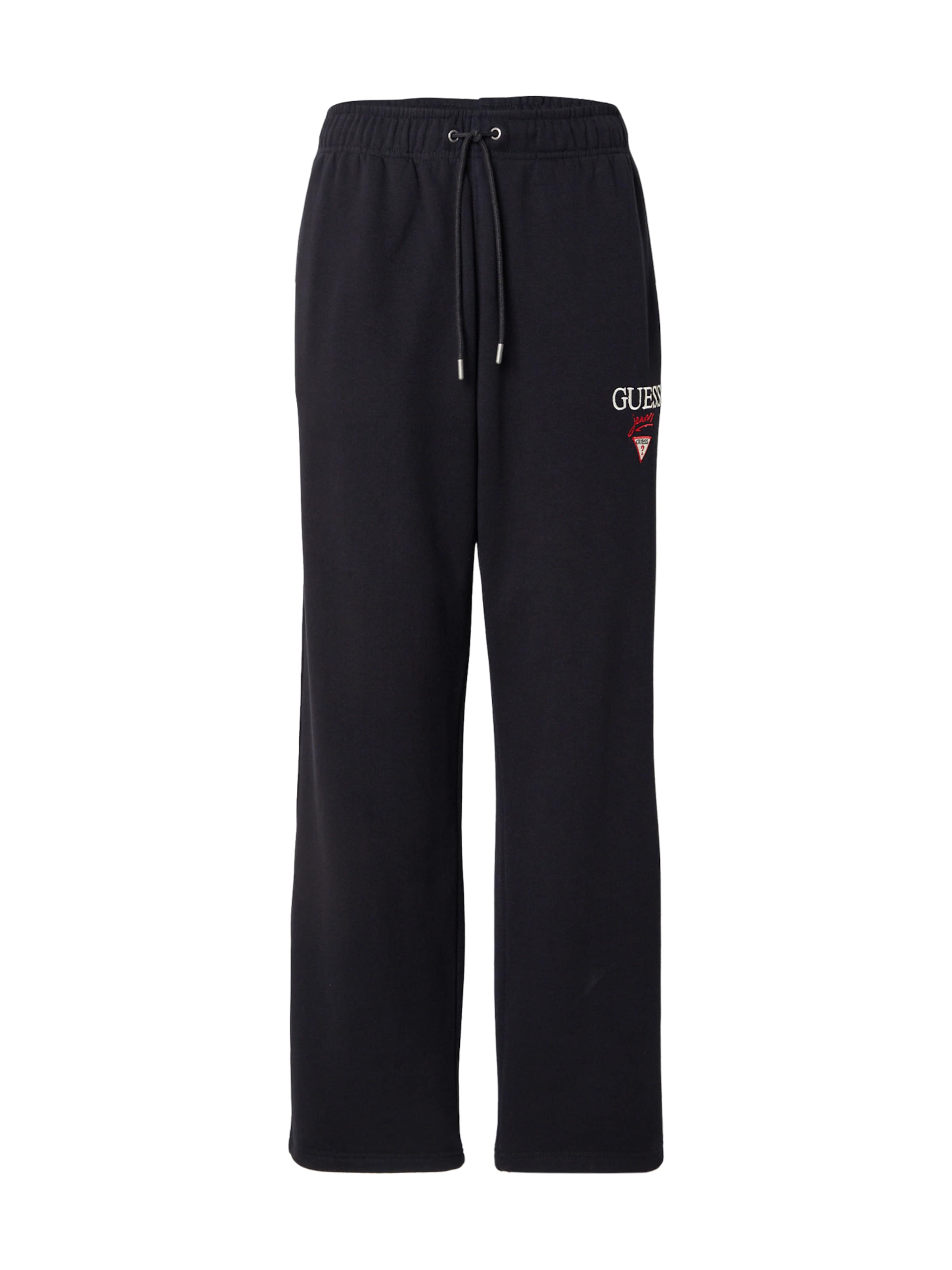 GUESS JEANS Wide leg Broek 'BAKER' in Zwart: voorkant