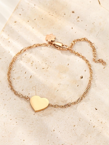 Hey Happiness - Pulsera 'Minimalist Heart Charm' en oro