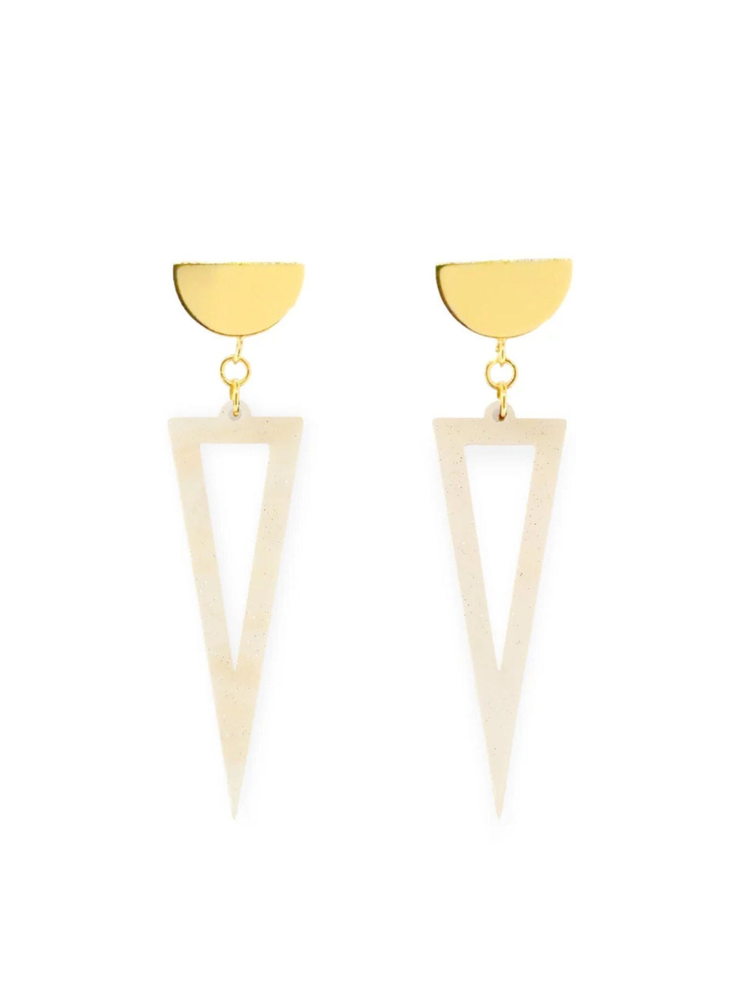 Boucles d'oreilles 'Acetat Agnes' Fräulein Wunder en beige : devant