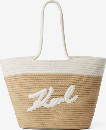 Karl Lagerfeld - Bolsa de playa en beige: frente