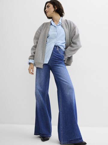 bonprix Wide leg Jeans in Blauw