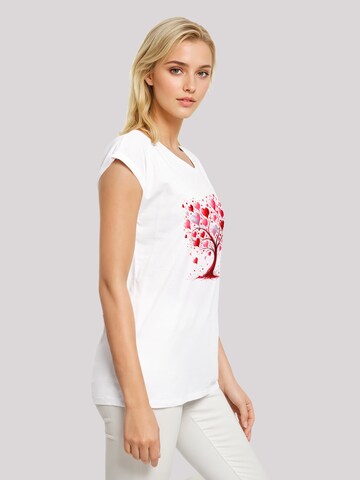 F4NT4STIC Shirt 'Herz Baum Aquarell Druck' in White