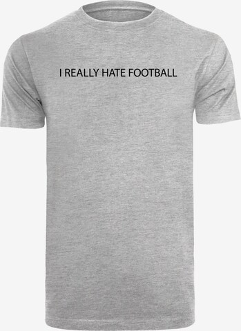 Merchcode Shirt 'Hate Football' in Grijs: voorkant