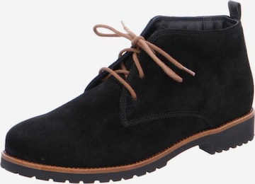 Ganter Lace-Up Ankle Boots in Black: front