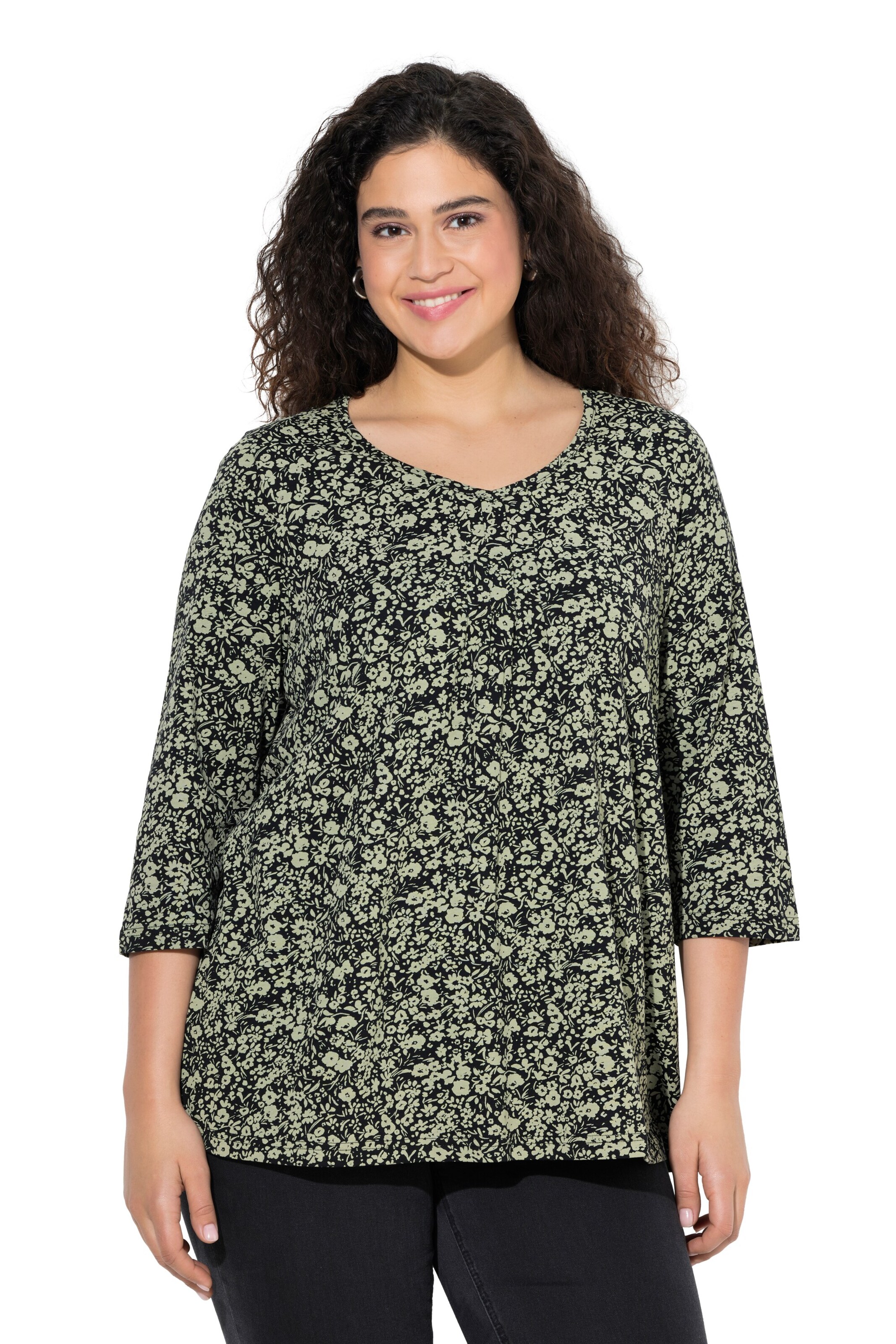 Ulla Popken Shirt in Groen: voorkant