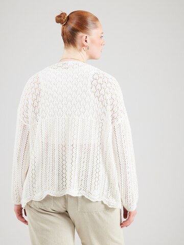 ONLY Carmakoma Knit cardigan 'CARNOLA' in White