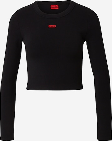 HUGO Shirt 'Dafilomena' in Black: front
