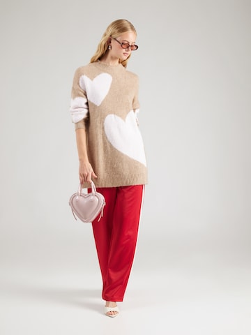 miss goodlife - Jersey 'Big Hearts' en beige