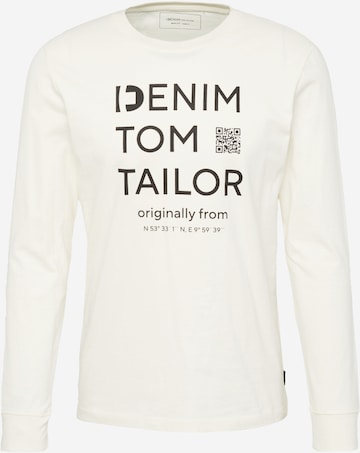 TOM TAILOR DENIM Majica | bela barva: sprednja stran