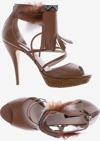 ESCADA Sandals & High-Heeled Sandals in 40 in Brown: front