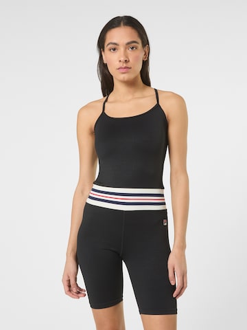 FILA Jumpsuit 'BIENTINA short heritage tape active jumpsuit'‌‌‌‌‌‌‌‌ in Schwarz: Vorderseite