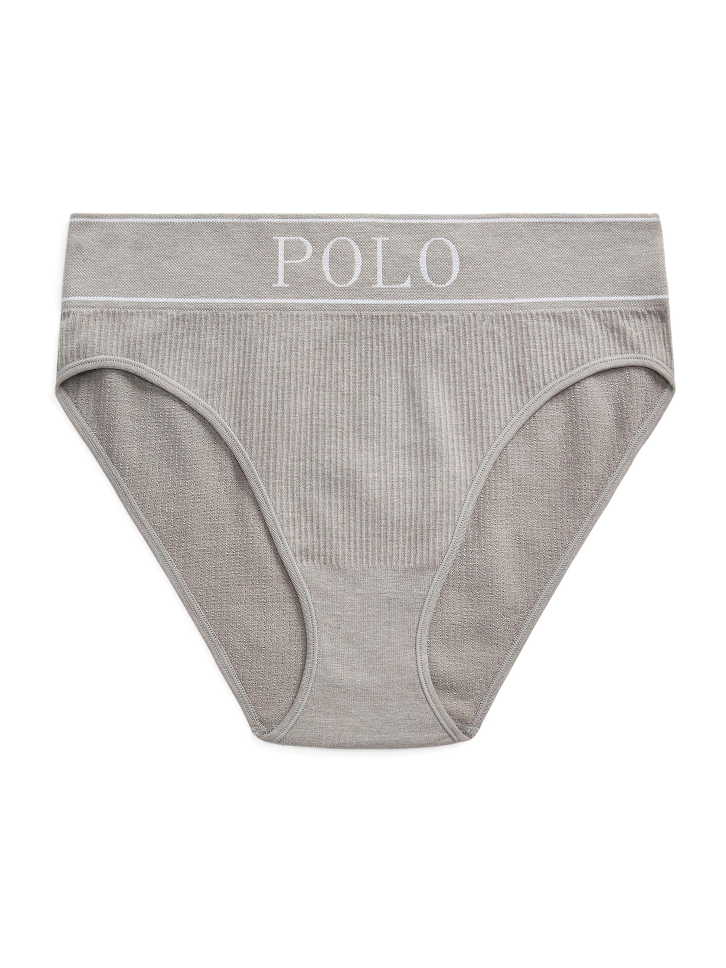 Polo Ralph Lauren Slip ' High Waist Brief ' in Grijs: voorkant
