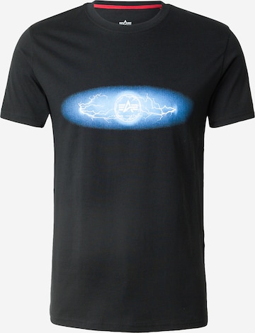ALPHA INDUSTRIES T-shirt 'Lightning' i svart: framsida
