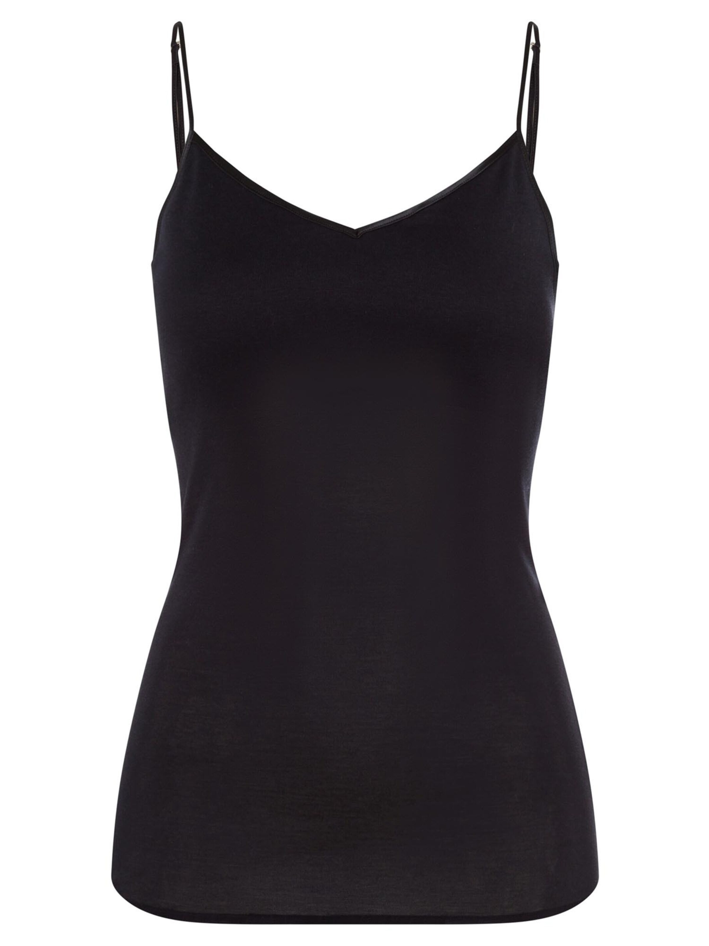 Hanro Unterhemd 'Cotton Seamless'‌‌‌‌‌ in Schwarz: Vorderseite