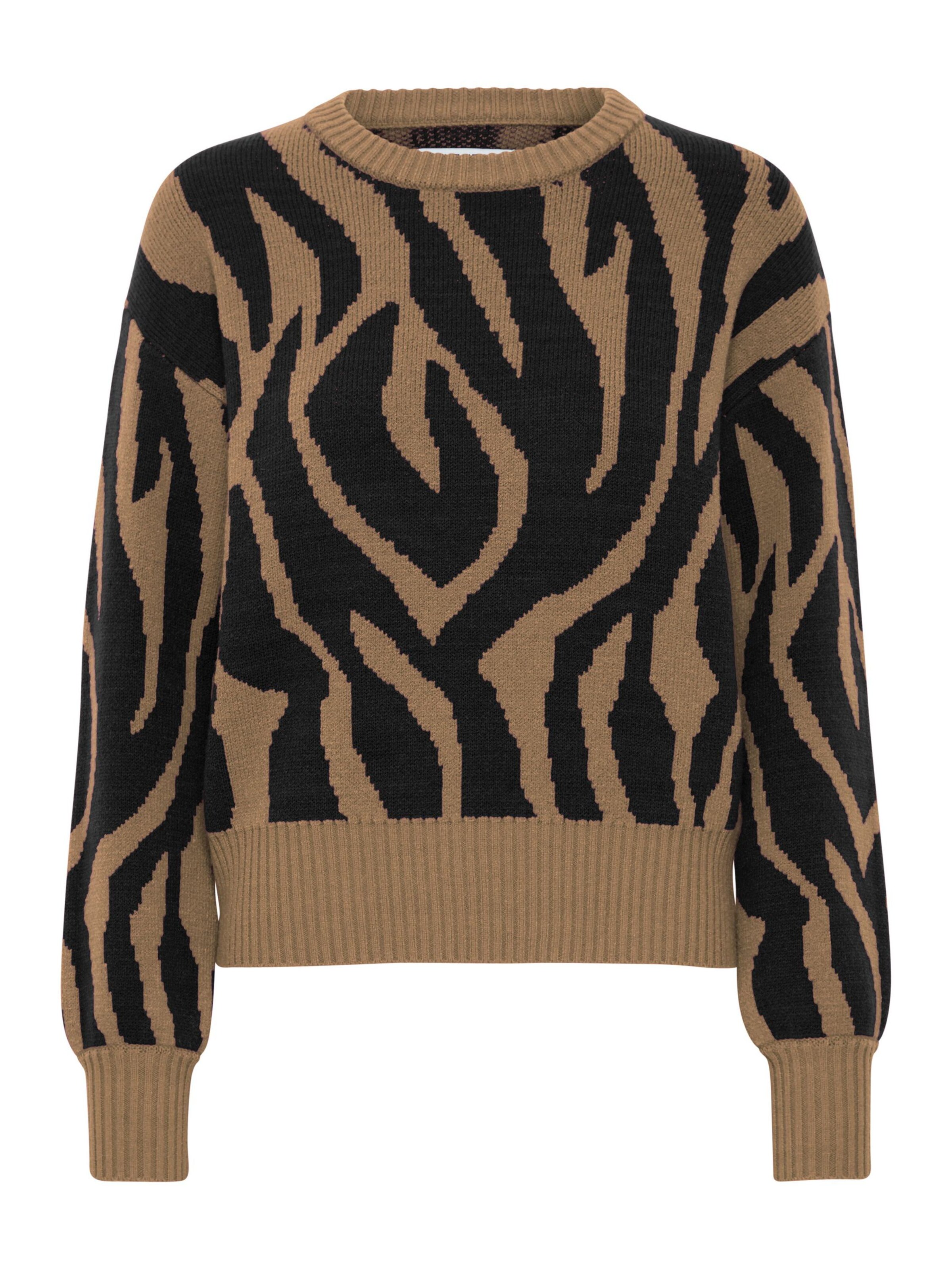 PULZ Jeans Sweter 'DEVIKA' w kolorze czarny: przód