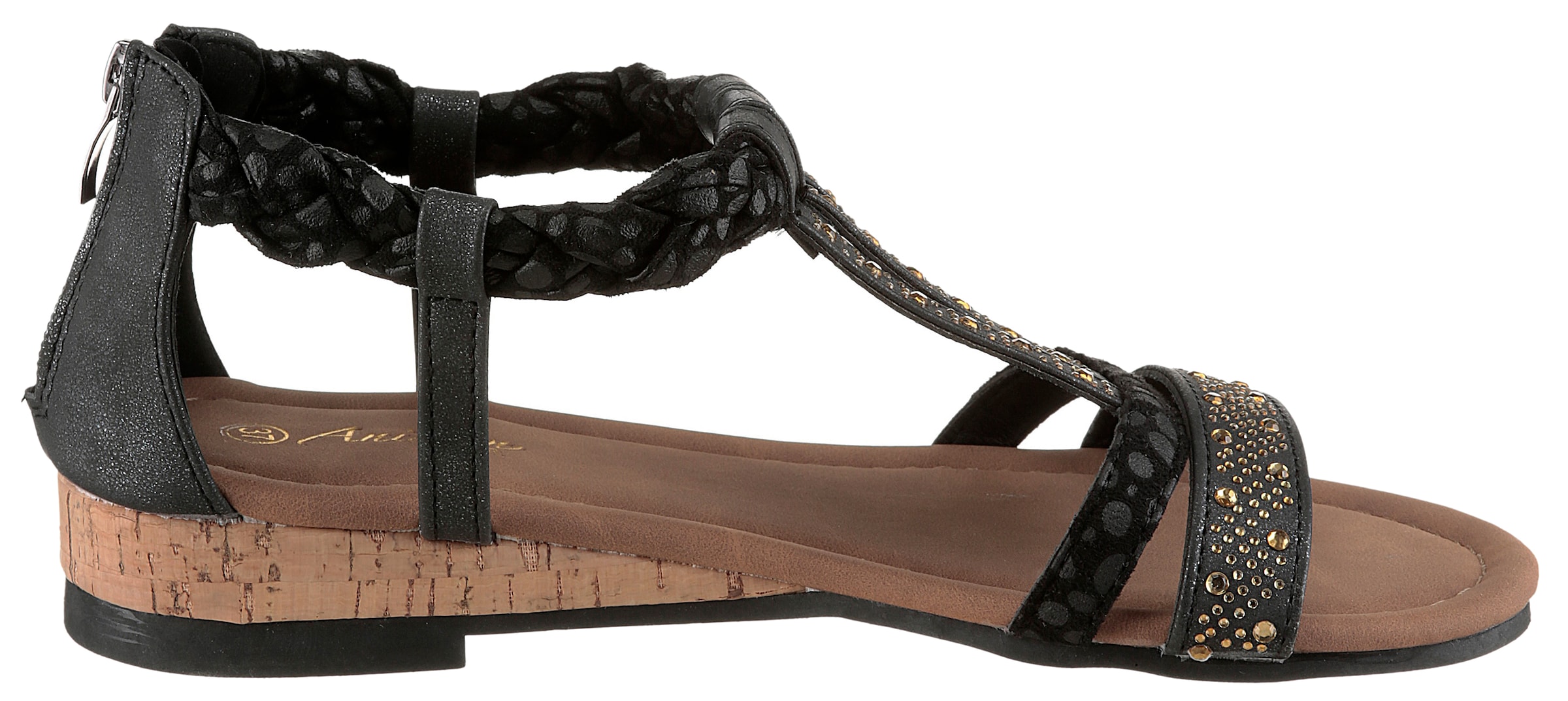 Aniston Strap Sandals in Black